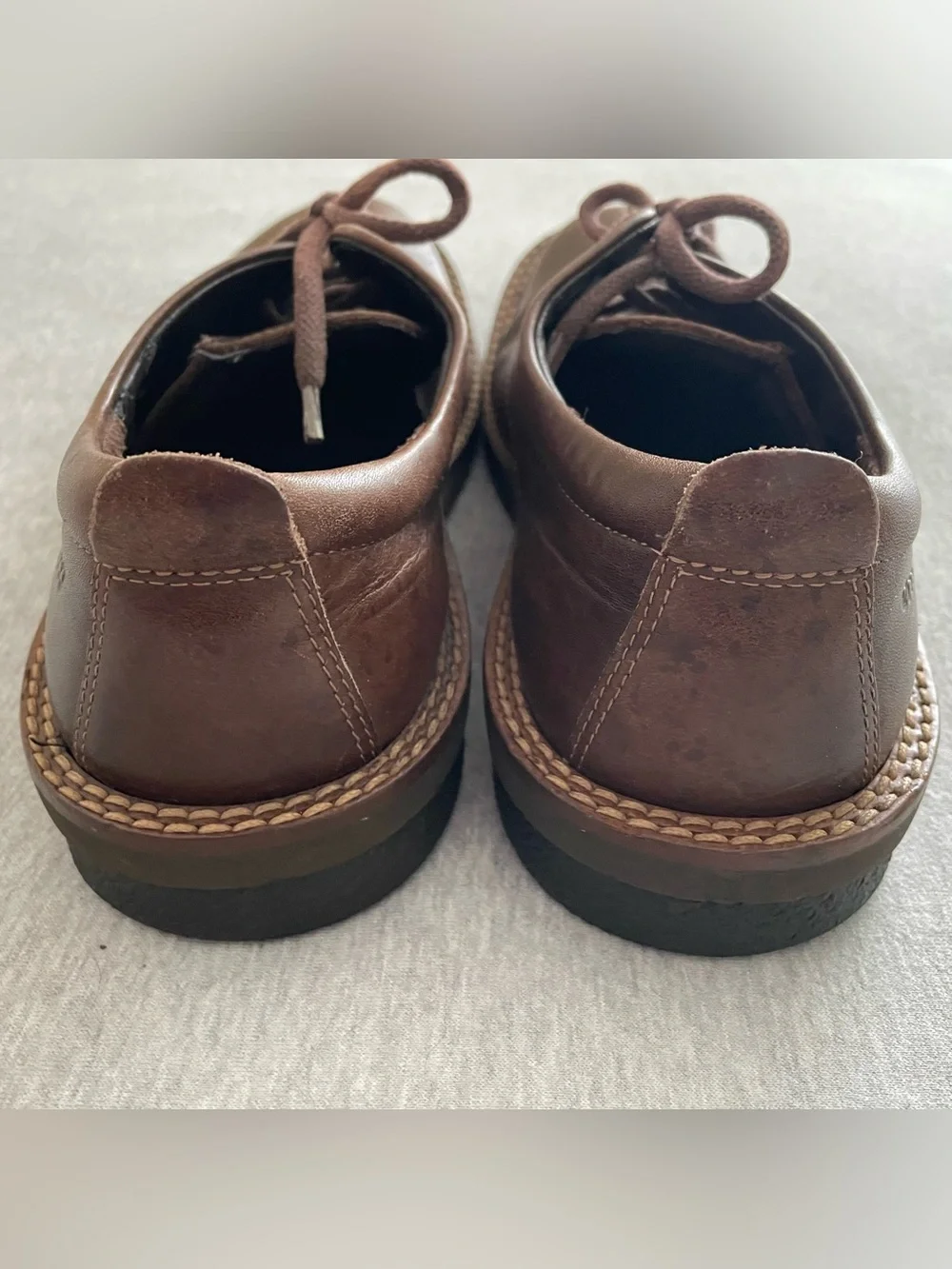 Ecco Men's Size EU 43 US 9-9.5 Brown Leather Casual Lace-Up Shoes